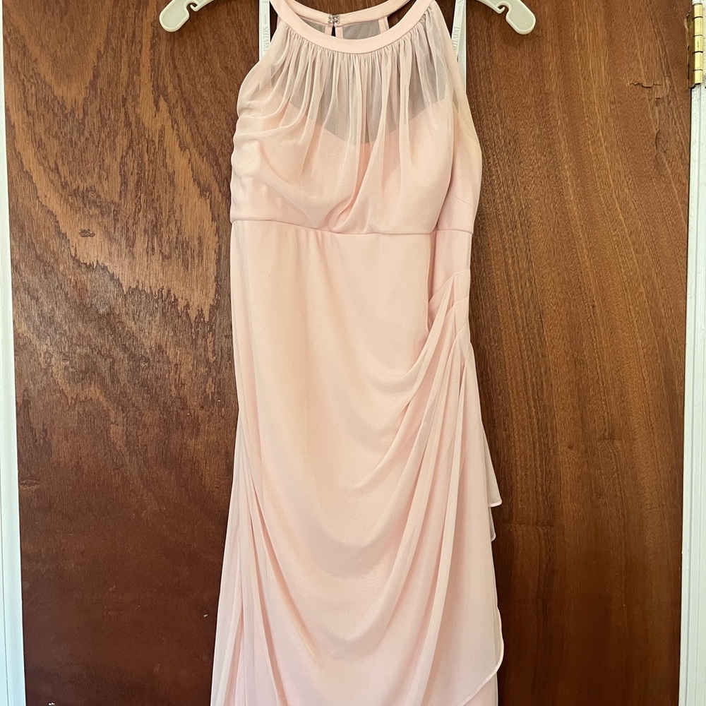 David's Bridal Pink Halter Dress